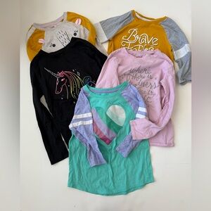 Girls Long Sleeve Shirt Bundle | Size 7/8 | Cat & Jack | 5 Tops